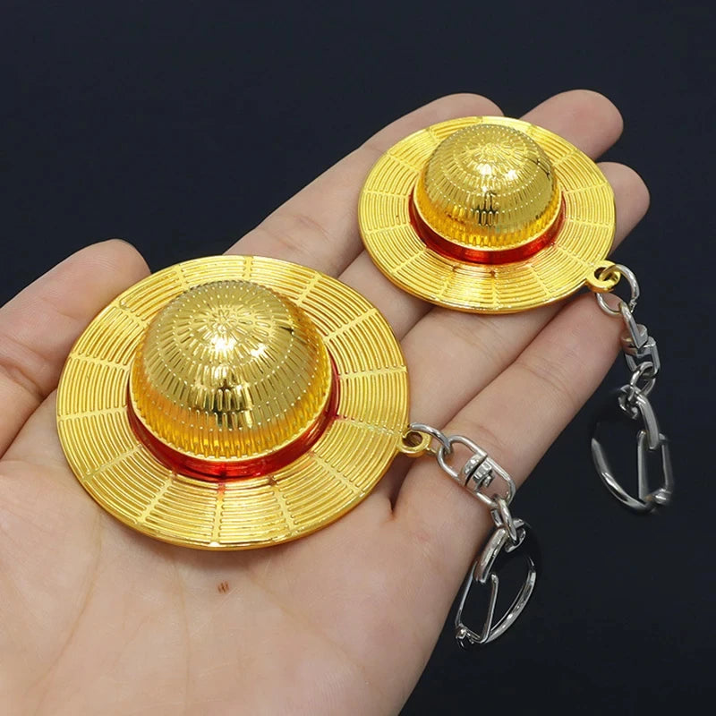 Classic Anime Keychain Straw Hat Pendant Metal Key Chains For Fans Cosplay Keyrings Accessories Jewelry