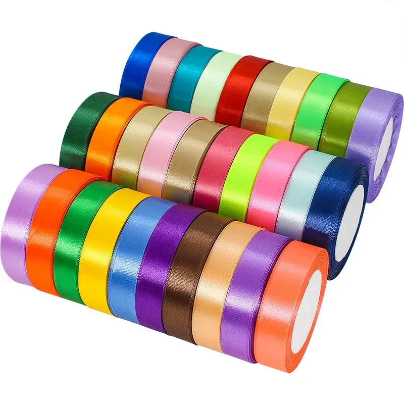 6/10/15/20/25/40/50mm Satin Ribbons Home Wedding Decorative Christmas Gift Box Wrapping Belt DIY Crafts Ribbon 22 Meters/roll