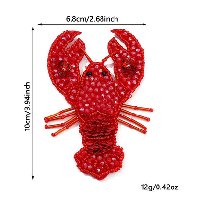 3D Marine Animal Patches Seahorse Crab Beaded Patches Starfish Handmade Cartoon Patches For DIY Craft & Cloth Decoration - Lo