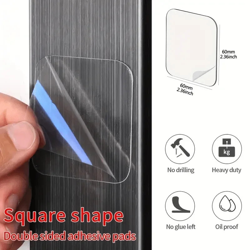 Ultra-strong Glue Double Sided Adhesive Tape Transparent Square Wall Stickers Patch for Bathroom Seamless Waterproof Nano Tap