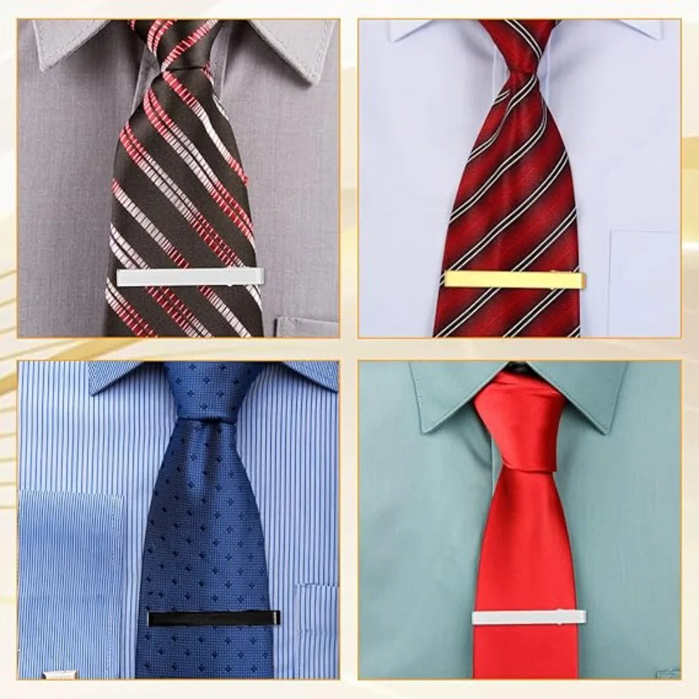 Elegant Classic Men's Tie Clip Lightweight Portable Tie Pin Metal Necktie Bar Dress Shirts Accessories for Wedding Ceremony