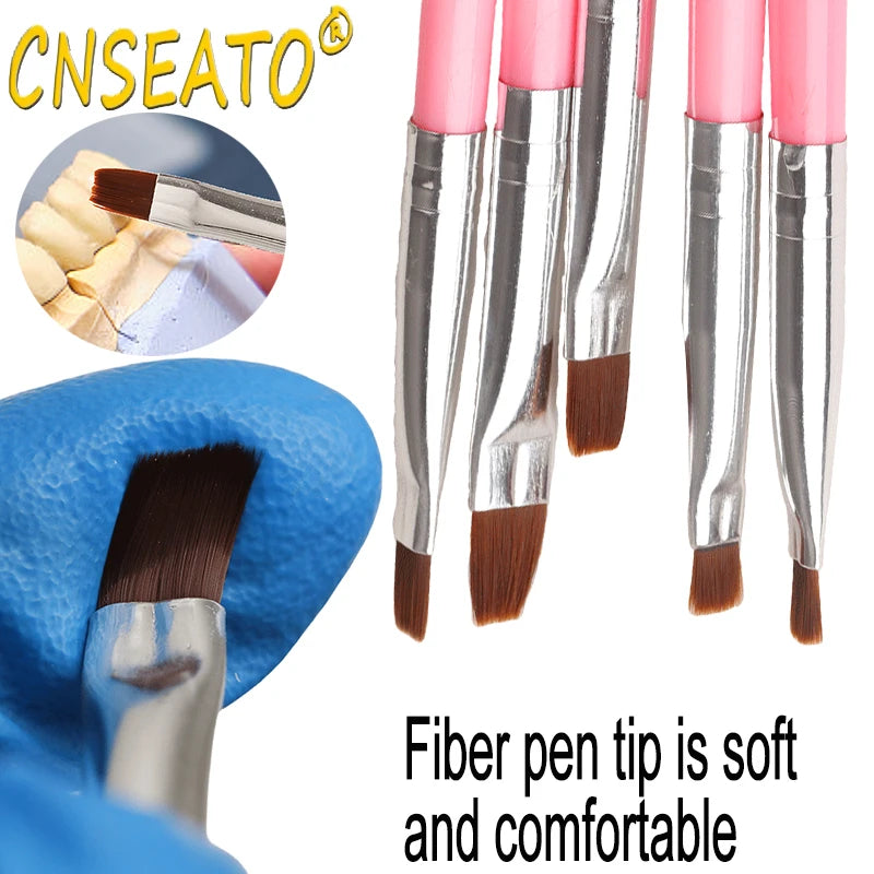 5 Pcs Dental Resin Brush Pens Resin Shaping Brushes For Composite Cement Adhesive Porcelain Teeth Dentist Tools Dentistry Lab