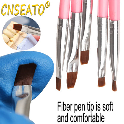 5 Pcs Dental Resin Brush Pens Resin Shaping Brushes For Composite Cement Adhesive Porcelain Teeth Dentist Tools Dentistry Lab