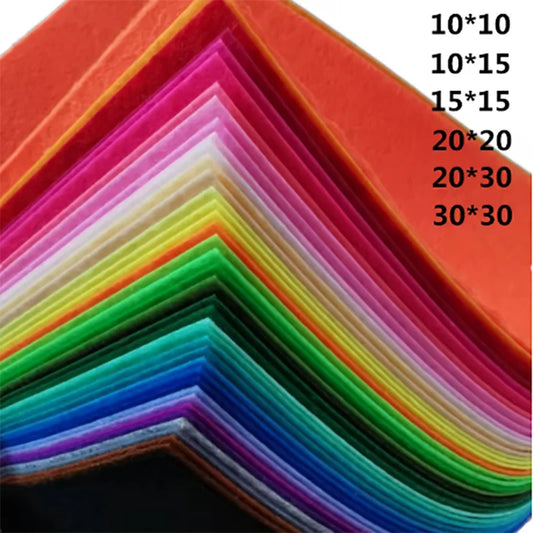40/20/10Pcs New Felt Fabric Sheet Assorted Color Patchwork Sewing DIY Craft Squares Nonwoven 1mm Thick Handmade Fabric Weavin