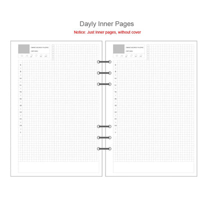 A5 A6A7 45 Sheets Loose Leaf Notebook Refill Spiral Binder Inner Page Weekly Monthly To Do Line Dot Grid Inside Paper Station