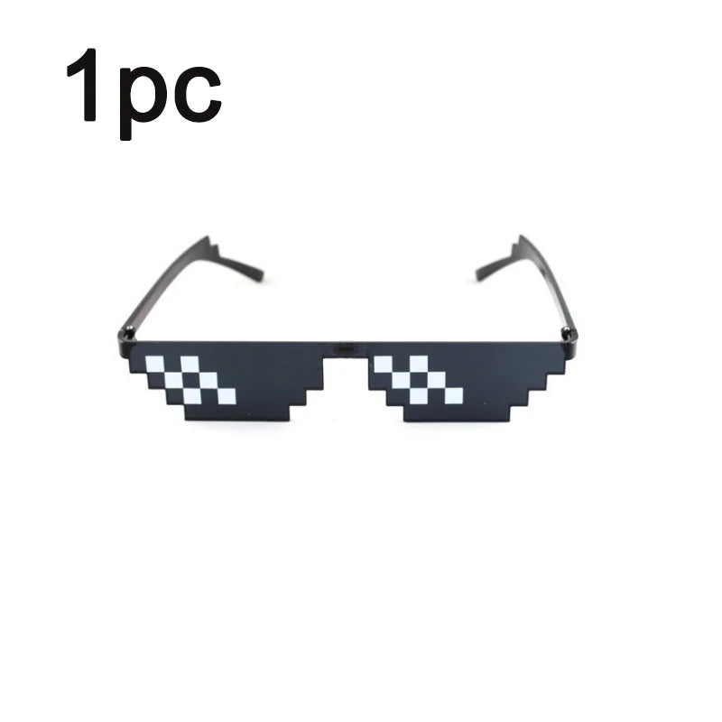 Mosaic Sunglasses Cool Party Vintage Shades Eyewear For Men Pixelated Sunglasses Funny Women Glasses - 1PC