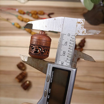 Wood Hollow Carved Aromatherapy Bottle Mini Vase Pagoda Car Hanging Decoration Fragrance Diffuser Bottle Sealed Jar Pendant -
