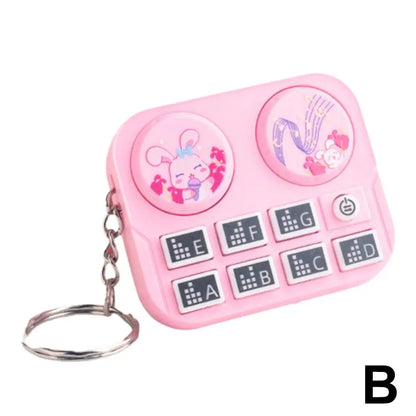 1pc Mini Music DJ Disc Player Keychain Musical Instrument Sound Button Toy Games Children's Educational Toy Bag Pendant Keych