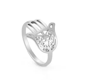 Stainless Steel Ring for Women Inlaid Zircon Rings Waterproof Romantic Fashion Jewelry - A62 Silver / 7
