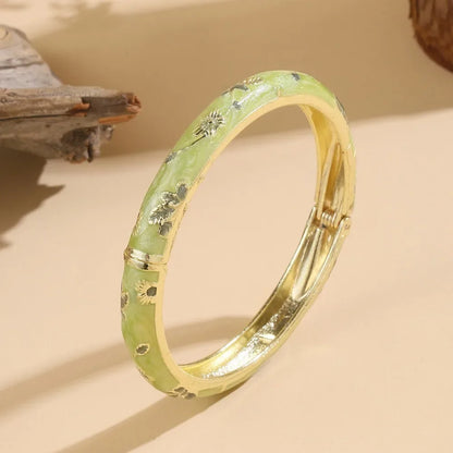 Traditional Vintage Cloisonne Bangle Chinese Classic Hollow Out Flower Bangle Vintage Ethnic Women's Hand Bracelet Jewelry Gi
