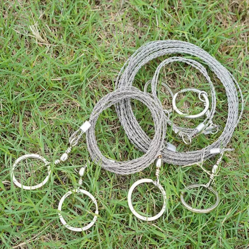 1-3M Outdoor Hand Drawn Rope Saw Portable Stainless Steel Wire Saw Manual Cutting Chain Camping Hiking Survive Woodworking To