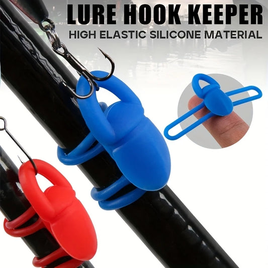 5pcs/bag High Elasticity Silicone Fishing Bait Hook Fixer Lightweight Anti-Slip Fishing Rod Hook Clip