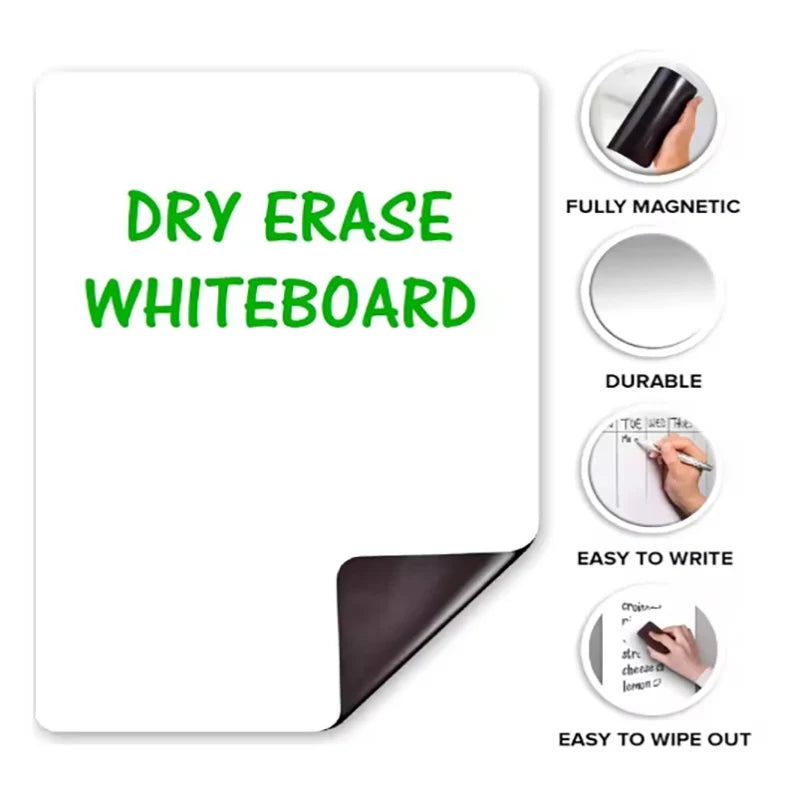A3 A4 A5 Magnetic Dry Erase Board Refrigerator Magnet Marker WhiteBoard Sheet Kitchen Erasable Flexible Fridge Memo Grocery L