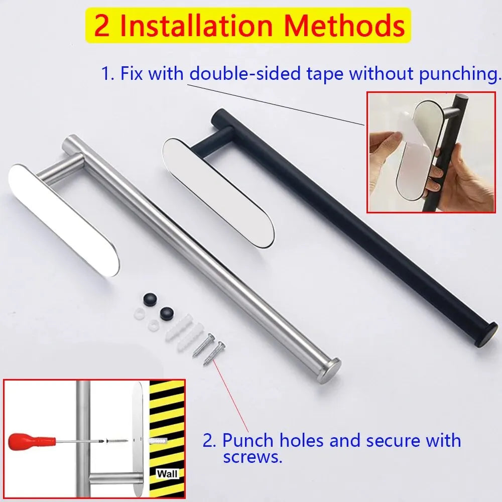 Kitchen Paper Towel Holder Adhesive Tissue Hanger Toilet Roll Paper Dispenser Cabinet Storage Napkin Rack Bathroom Accessorie