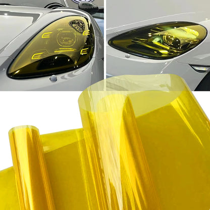 Yellow Auto Car Light Headlight Taillight Tint Vinyl Film Sticker Easy Stick Motorcycle Waterproof Film Diy Whole Car Decorat