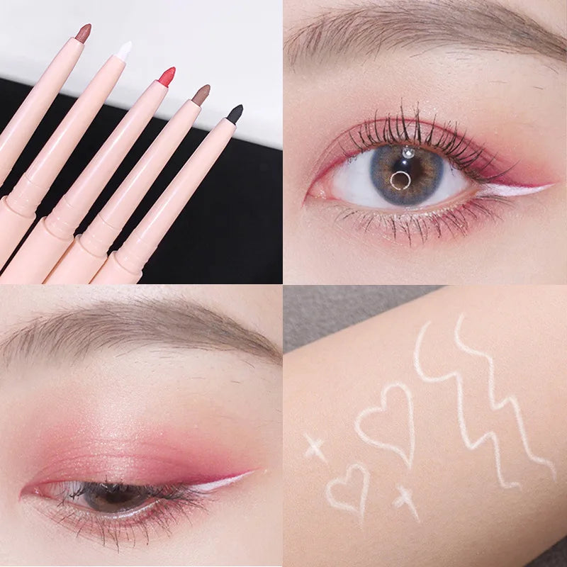 Matte Red Brown Eyeliner Gel Pencil Ultra-thin Long Lasting Quick Dry Smooth Eye Shadow Lying Silkworm Pen Makeup Cosmetics -
