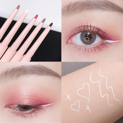 Matte Red Brown Eyeliner Gel Pencil Ultra-thin Long Lasting Quick Dry Smooth Eye Shadow Lying Silkworm Pen Makeup Cosmetics -
