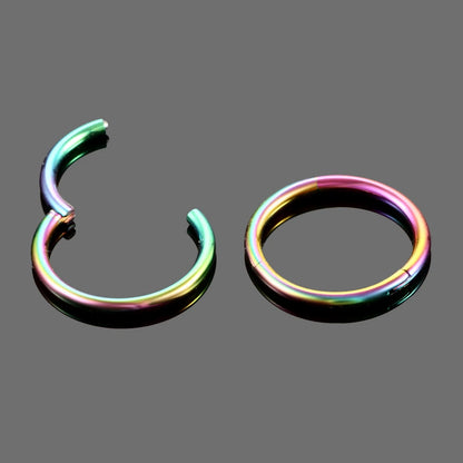 1PC Hinged Segment Nose Hoop Rings Women Surgical Steel Nose Rings Septum Clicker Ring Ear Daith Hoop Earring Piercing Jewelr