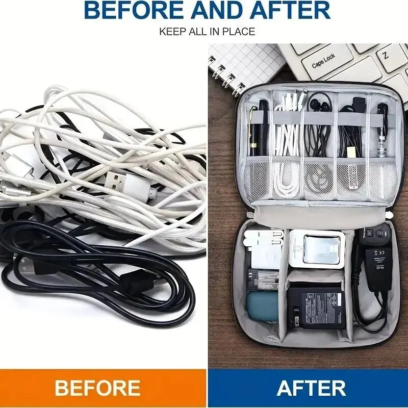 Cable Storage Bag Waterproof Digital Electronic Organizer Portable USB Data Line Charger Plug Storage Bag Travel Cable Organi