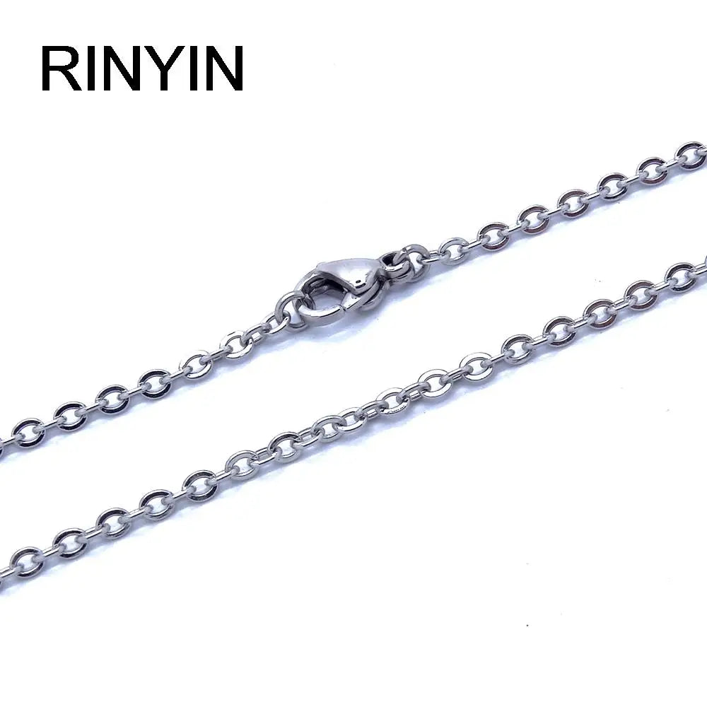 Men Women Jewerly 1mm 16" 18" 20" 22" 24" Inches Links Chain Fashion Necklace Stainless Steel Necklace Classic Pop Rolo Chain