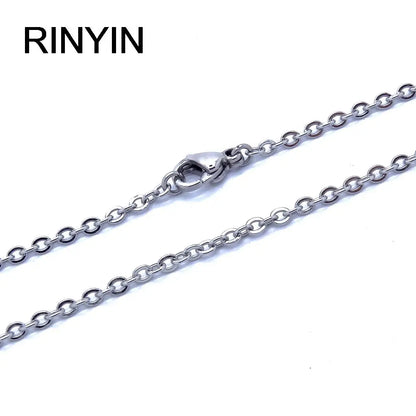 Men Women Jewerly 1mm 16" 18" 20" 22" 24" Inches Links Chain Fashion Necklace Stainless Steel Necklace Classic Pop Rolo Chain