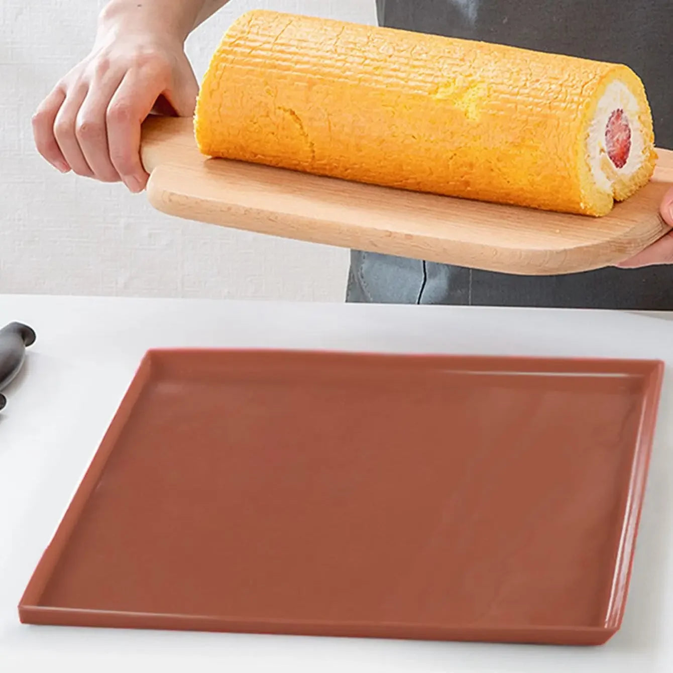 1PC Multifunctional Silicone Cake Roll Mat Bakeware Tray Pan Painted Pad Pastry Swiss Roll Baking Mold Tool for Kitchen