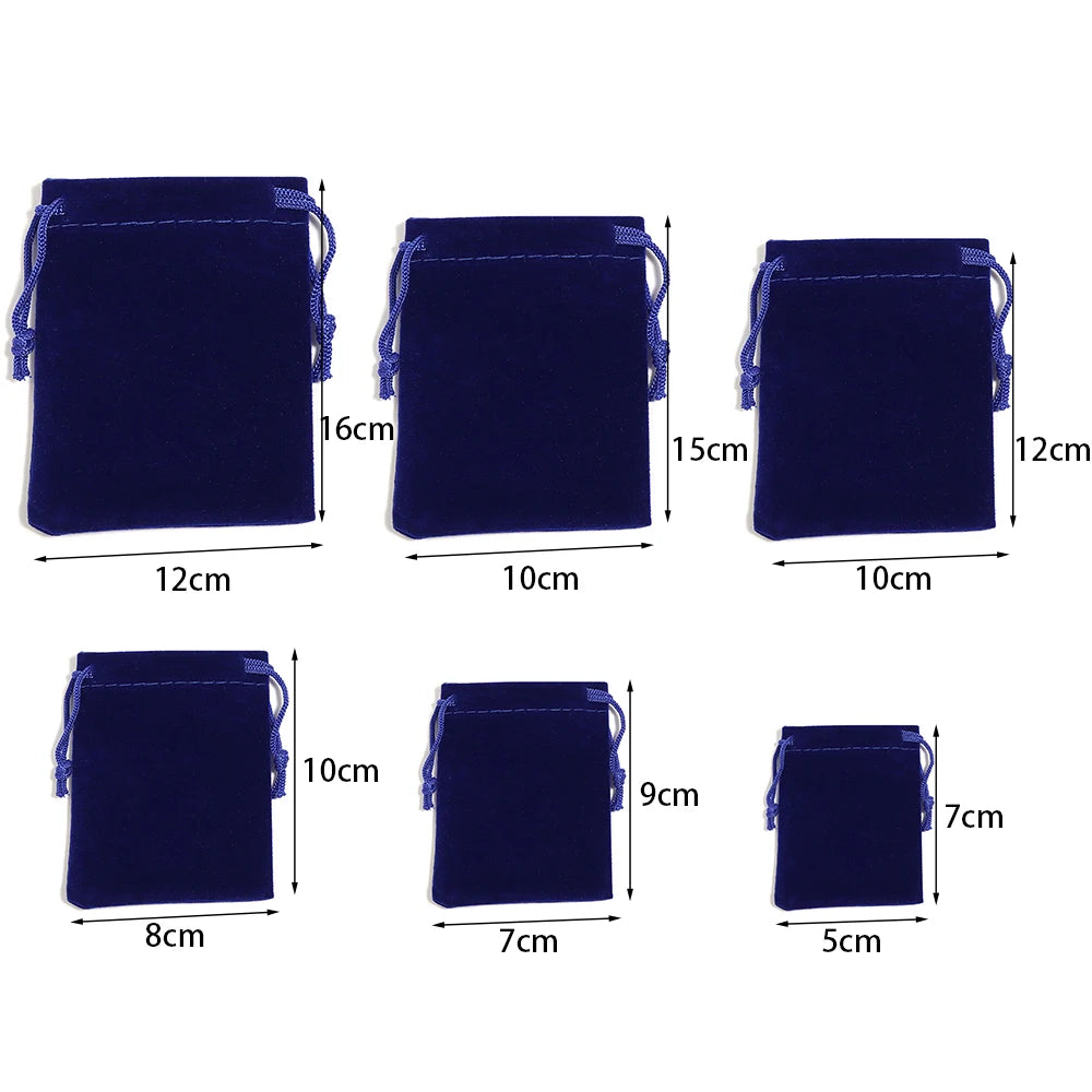 5-10pcs/lot Color Velvet Drawstring Bag Multi-size Packing Sachet for Jewelry Candy Storage Display Festival Gift Packing Pou