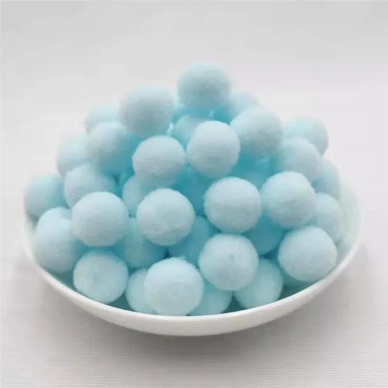 Kids DIY Pompoms Toy Craft Supplies Mini Fluffy Pompon 10/15/20/25mm Pom Poms Christmas Home Decoration Accessories 100pcs/50
