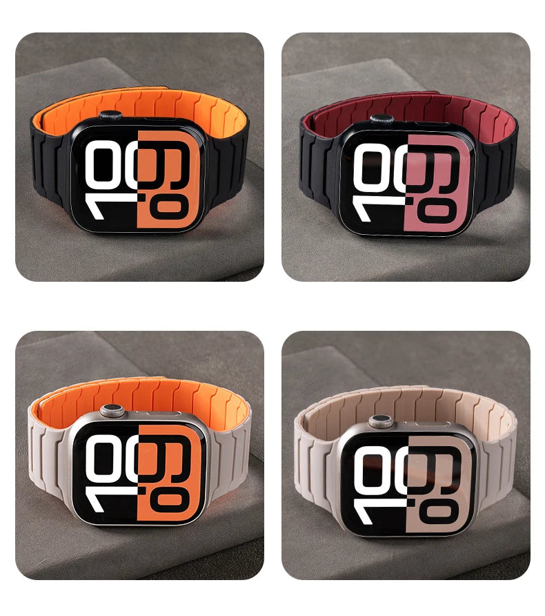 magnetic Strap For Apple Watch Band ultra 2 3 49mm 44mm 40mm 41mm 46mm 42mm 45mm 38 Silicone Bracelet IWatch Series 11 9 8 SE