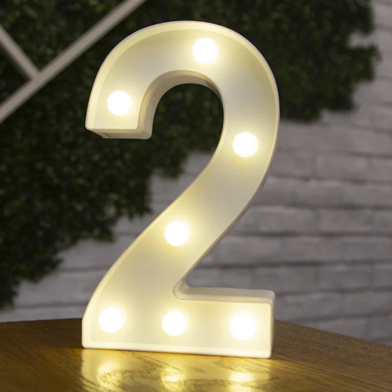 Alphabet Letter LED Nights Lights Number Lamp Decor Party Room Birthday Wall Wedding Home Decorations Personalised Ornaments 