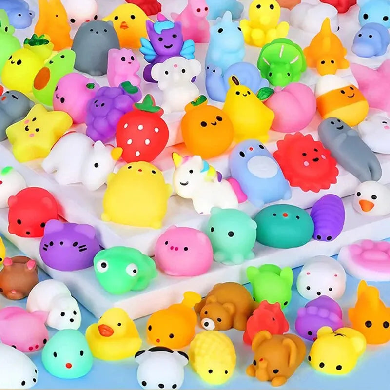 20Pcs Mini Cute Cartoon Animal Stress Relief Toys For Boys Girls Birthday Party Favor Piñata Filler Carnival Kids Party Suppl