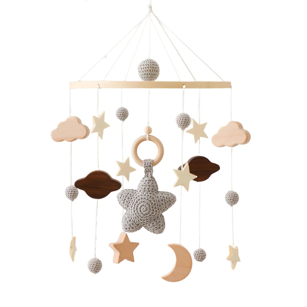 Revolving Music Box For Newborns Baby Crib Imitation Wood Color Hanging Rattle Baby Soothing Musical Toys 0-12 Months Baby Gi