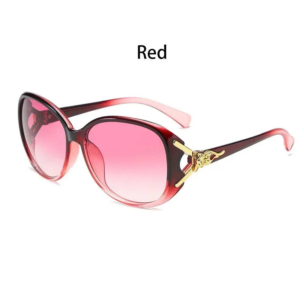 Sunglasses for Women Men Classic Retro Vintage Oversized Eyewear Fashion Shades Round Faced Driving Glasses - red-A