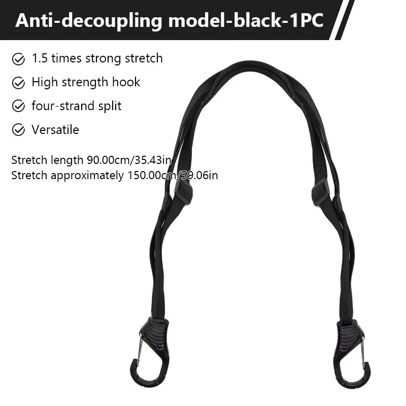 BLALION Motorcycle Luggage Strap Universal Elastic Suitcase with Safety Hook-Versatile Helmet Mesh Gear Transport Durable Sle