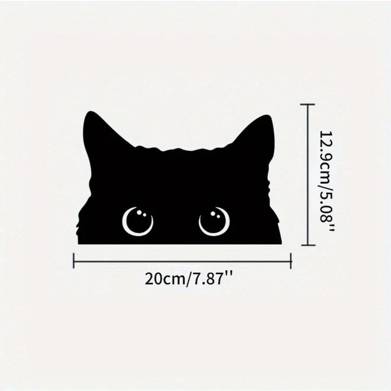 Vinyl Car Sticker Accessory - Waterproof Styling Cover for Car Decoration - Adorable Poor Cat Design with Big Eyes for Car - 