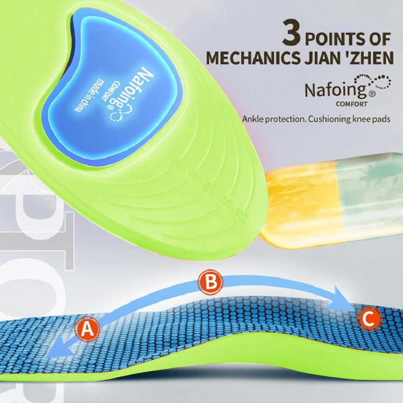 Orthopedic Insoles for Feet Sport Shock-absorbing Insole for Shoes Arch Support Plantar Fasciitis Templates Pads Men Women So