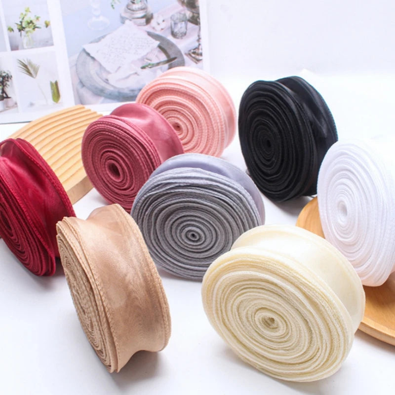 10Yards Fishtail Chiffon Ribbon Wavy Edged Organza Ribbon For DIY Crafts Bouquet Gift Wrapping Wedding Decoration Sewing Acce
