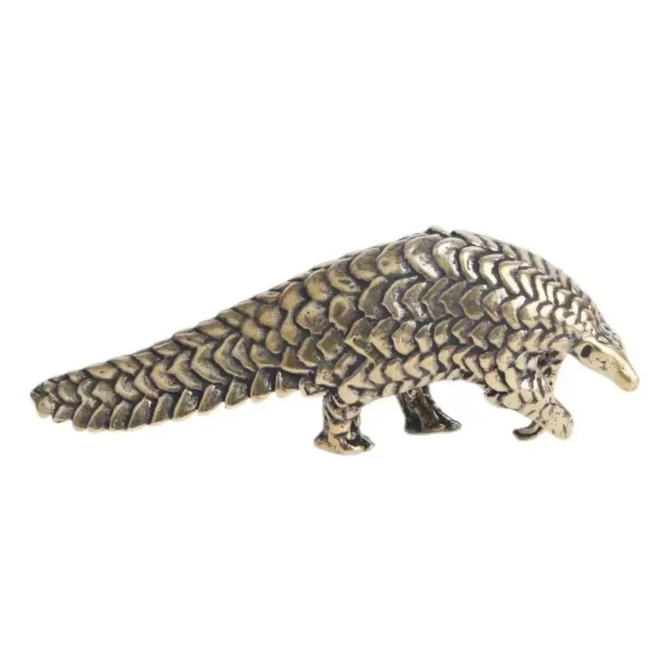 Solid Copper Small Pangolin Figurines Miniature Vintage Bronze Animal Home Ornament Statue Desktop Oranment Craft Gift Access