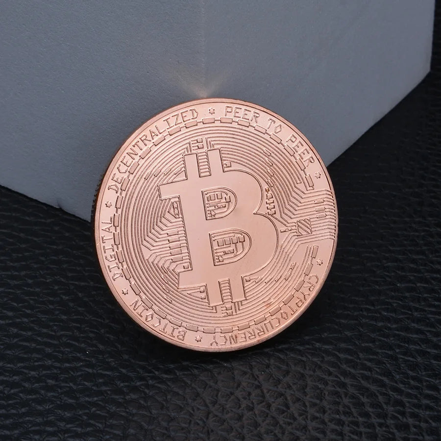 Gold Plated Bitcoin Coin Collectible Art Collection Gift Physical Commemorative Casascius crypto coin Metal Antique Imitation