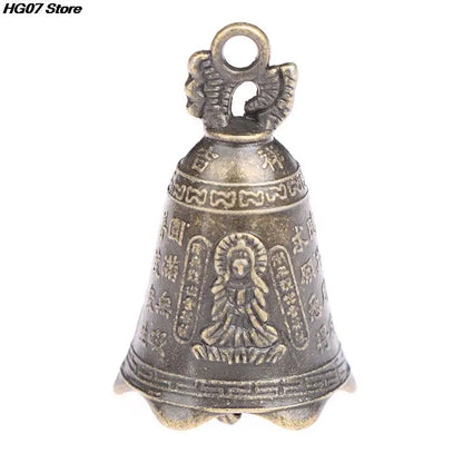 1pcs Alloy Antique Bell Chinese Mini Sculpture Pray Guanyin Buddha Bell Shui Feng Bell