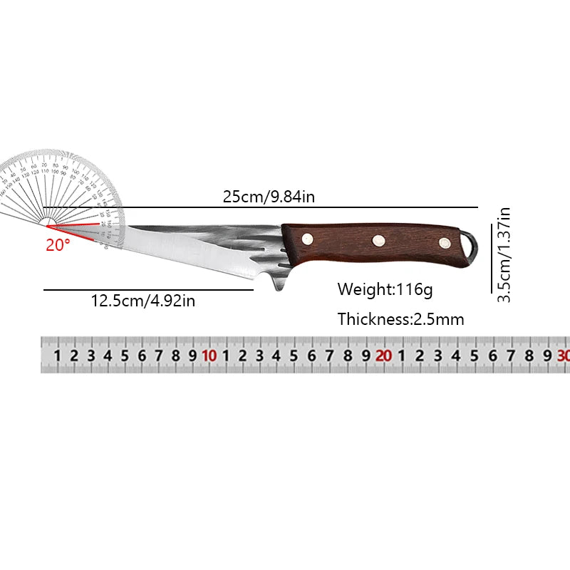 Forged Boning Knife Kitchen Cleaver Chef Paring Knife Butcher Knife Cooking Barbecue Fishing Cutting Tools with Cover