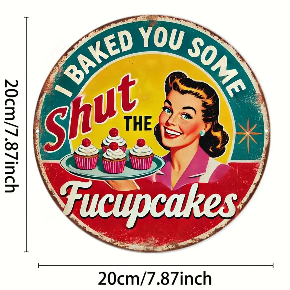 Bohemian 'I Baked You Some Cupcakes' Wall Art - for Home, Cafe, Bar & Garage Decor | Rustic Look,High-Quality Print,easy Hang
