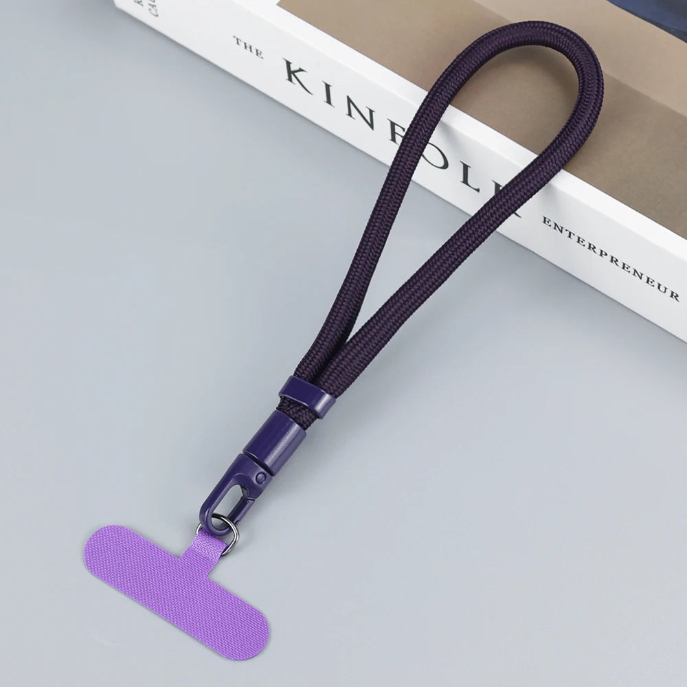 Universal Adjustable Mobile Phone Lanyard Short Wrist Strap with Self-locking Anti-drop Design Durable Polyester Phone Strap 