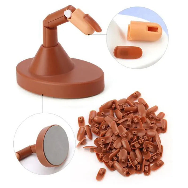 Nail Training Hand Nail Art Practice Model With Base Showing Shelf Manicurist Beginner Replace Finger Tips Nail Piece