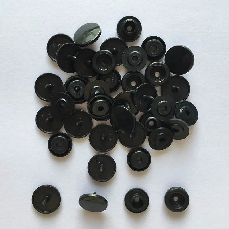 50 Sets Round Snaps Buttons For Bib T5 Plastic Press Button Fastener Snap For Clothes Accessories DIY Crafts 24Colors
