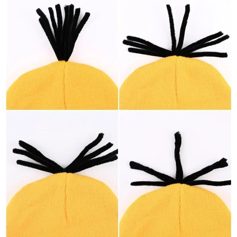 Disfraz disguise Funny Halloween Costume Accessories Adult,Goggles Glasses/Yellow Beanie/Gloves for Men Women Cosplay Party S