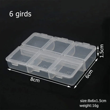 6–32 Compartment Plastic Storage Organizer Box for Beads, Jewelry & Craft Supplies - 6 grids box