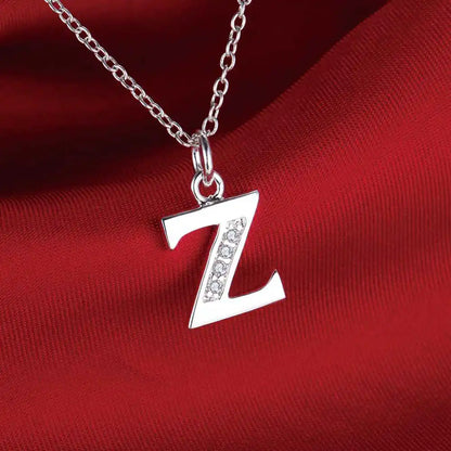 26 Letters 925 Sterling Silver Necklace Pendant Zircon For Women Exquisite Student Girlfriend Jewelry Accessories Wedding Gif