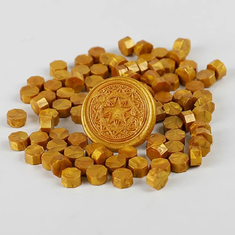 200 Pcs Wax Print Beads Wax Seal for Stamps Wax Lacquer for Seals Retro Sealing Gold Wedding Birthday Lacre for Card Making -