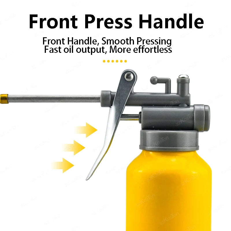 250ml Oil Can Spout Thumb Pump Oiler Oil Can Pot Lubrication Oil High Pressure Nozzle Pump Oiler Grease for Car Repair Tools